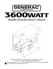 Generac Portable Products 1576-0 Owner's Manual