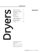 HOTPOINT DuraDrum HTDX100EMWW Owner's Manual
