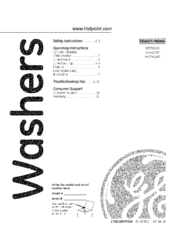 HOTPOINT VWSR4160 Owner's Manual