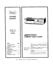 Sears proformance 564.97500351 SERIES Owner's Manual