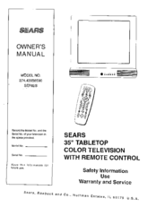 Sears 274.43958590 SERIES Owner's Manual