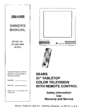 Sears 274.43918390 SERIES Owner's Manual