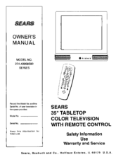 Sears 274.43968590 SERIES Owner's Manual