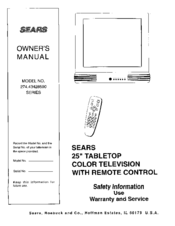 Sears 274.43428590 SERIES Owner's Manual