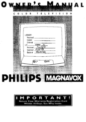Philips MAGNAVOX PR1917C1 Owner's Manual