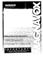 MAGNAVOX VRU364AT Owner's Manual