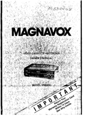 Magnavox VRS960AT01 Owner's Manual