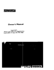 Philips/Magnavox VRZ255AT01 Owner's Manual