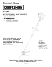 Craftsman WEEDWACKER INCREDI.PULL 316.791970 Operator's Manual