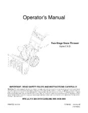 MTD Styles Operator's Manual