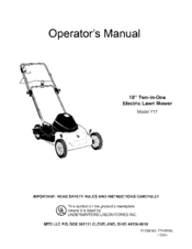 MTD 717 Operator's Manual