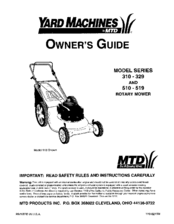 MTD Yard Machines 519 series Owner's Manual