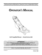 MTD Series 830 Operator's Manual