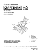 Craftsman CX series 247.883980 Operator's Manual