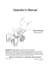 Mtd Series 611 Operator's Manual