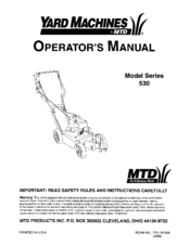Yard Machines 530 series Operator's Manual