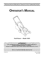 MTD 41M9 Operator's Manual
