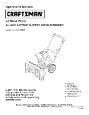 Craftsman 247.88455 Operator's Manual