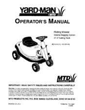 Yard-Man 13A-325-402 Operator's Manual