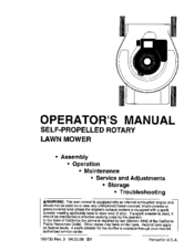 MTD PR600Y21RHP Operator's Manual