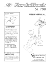 NORDICTRACK SL 700 User Manual