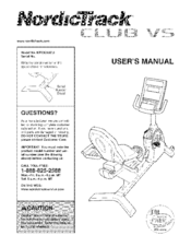 NORDICTRACK Club VS NTEX3107.0 User Manual