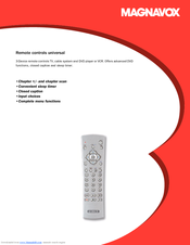 Magnavox US2-MG3S - Remote Controls Universal Specifications