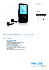 Philips SA3113/02 Specifications