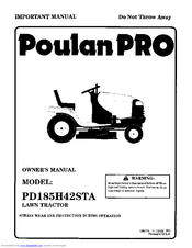 Poulan Pro PD185H42STA Owner's Manual