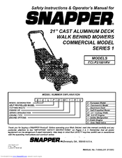 SNAPPER ECLP21601RV Safety Instructions & Operator's Manual