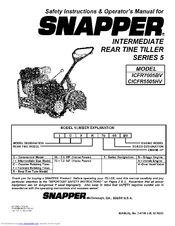 SNAPPER CICFR5505HV SERIES 5 Safety Instructions & Operator's Manual