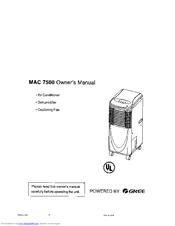 Soleus Air MAC 7500 Owner's Manual