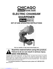 Chicago Electric 93213 Set Up And Operating Instructions Manual