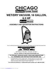 Chicago Electric 96325 Assembly And Operation Instructions Manual