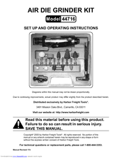 Harbor Freight Tools 44716 Set Up And Operating Instructions Manual