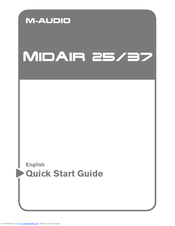 M-Audio MidAir 37 Quick Start Manual