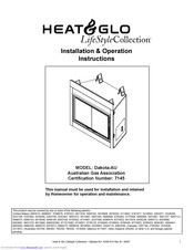 Heat & Glo LifeStyle Dakota-AU 7145 Installation & Operation Instructions