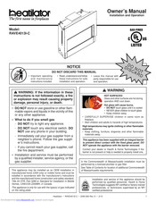 Heatiator RAVE4013I-C Owner's Manual