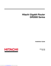 Hitachi GR2000 Series Installation Manual