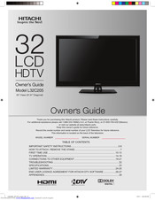 Hitachi L32C205 Owner's Manual
