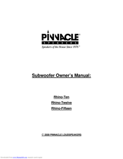 Pinnacle Speakers Rhino-Twelve Owner's Manual
