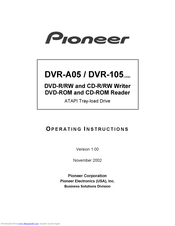 Pioneer DVR-A05 Operating Instructions Manual