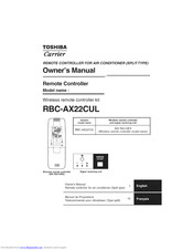 TOSHIBA Carrier RBC-AX22CUL Owner's Manual