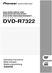 Pioneer DVD-R7322 Operating Instructions Manual
