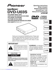 Pioneer LaserMemory DVD-U03S Operating Instructions Manual