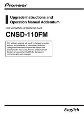 Pioneer CNSD-110FM Upgrade Instructions