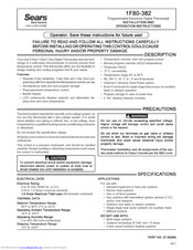 Sears 1F80-382 Installation And Operation Instructions Manual