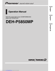 Pioneer DEH-P5850MP Operation Manual