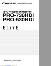 Pioneer Elite PRO-530HDI Operating Instructions Manual