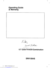 ZENITH SRV1304S Operating Manual & Warranty